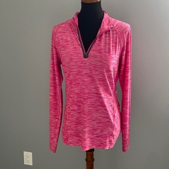 Pink marl half zip athletic dri fit jacket top Medium - Picture 1 of 12